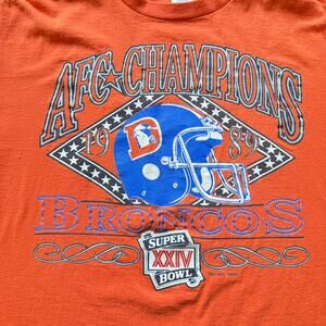 Vintage 1989 Denver Broncos AFC Champions Tee XL Logo 7 USA